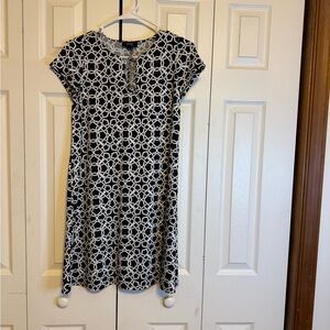 MSK‎ Black and Gray A-line Mini Dress Casual Crew Neck